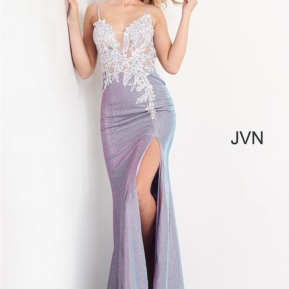JVN Shimmering Lavender and White Maxi Dress
